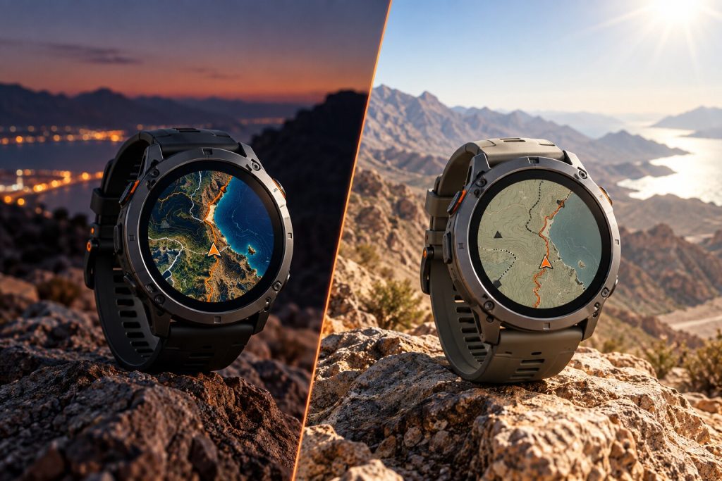 AMOLED and MIP sports watch display comparison in Oman