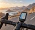 GPS bike computer mounted on a road bicycle in the mountains of Oman