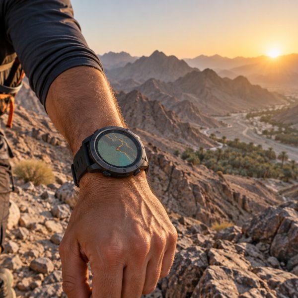 Outdoor GPS watch used for hiking and trail running in Oman