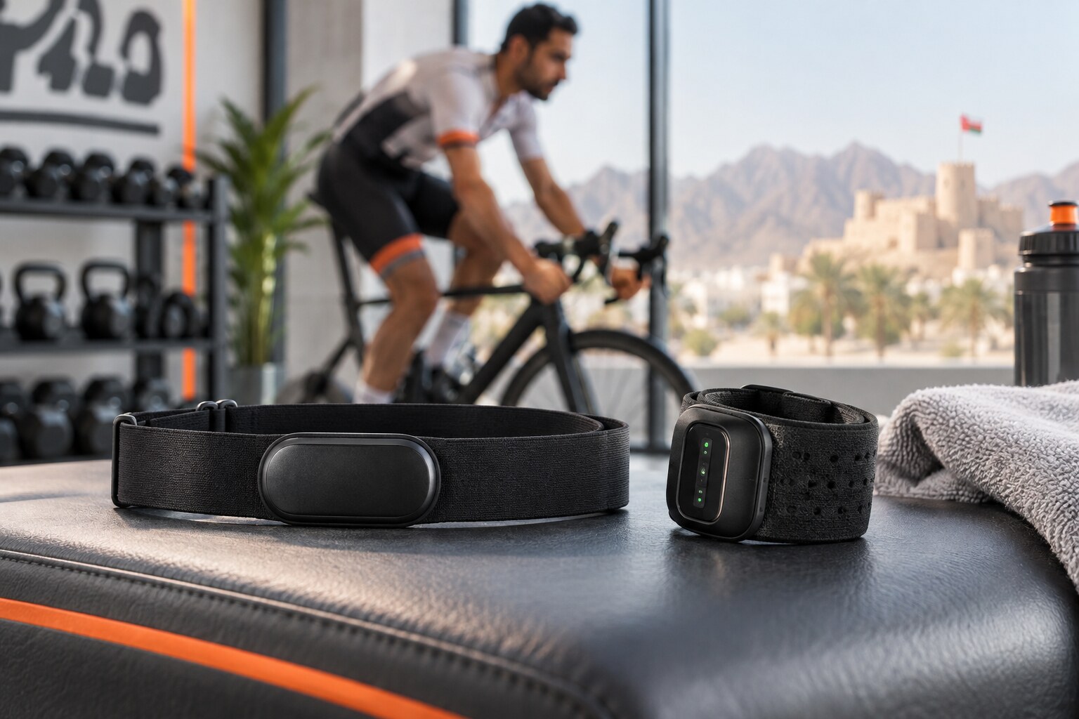 Chest strap and optical armband heart rate monitors for training in Oman
