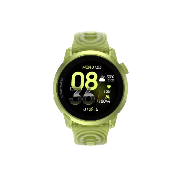 COROS PACE 4 Aluminum Neon Yellow GPS running watch front