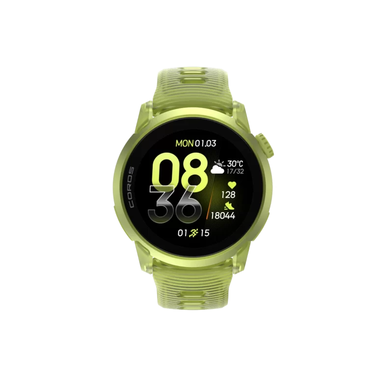 COROS PACE 4 Aluminum Neon Yellow GPS running watch front