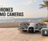 DJI Neo 2 drone and Osmo Nano camera in an illustrated Atlas Tech Sport guide to filming in Oman