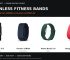 WHOOP 5.0, Garmin CIRQA, Hume Band 2.0 and Google Fitbit Air side by side; Hume and Fitbit colours digitally retouched.
